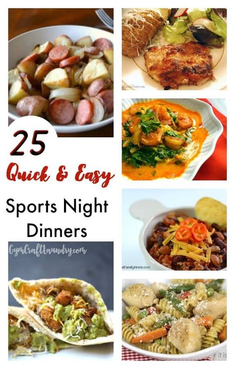 25 Sports Night Dinner Ideas for families on the go. Save money and eat at home! #sportsnights #sportsmoms #weeknightmeals  via @herchel1 Dinner For Sports Nights, Sports Night Dinners, Dinner Ideas For Families, Travel Ball, Ground Beef And Cabbage, Simple Dinners, Eat At Home, Dinner Quick, Dinner Family