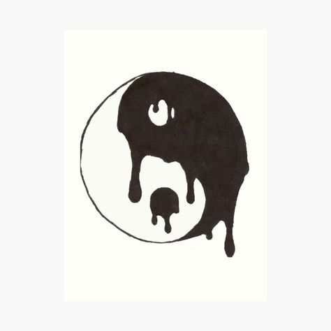 Yin Yang Drawing, Yin Yang Sticker, Yin Yang Art, Black Art Pictures, Ying Yang, Clay Ideas, Yin Yang, Black Art, Art Pictures