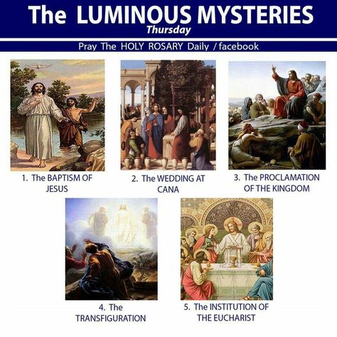 Luminous Mysteries Luminous Mysteries Of The Rosary, Mystery Of The Rosary, Luminous Mysteries, Mysteries Of The Rosary, The Transfiguration, Holy Rosary, Eucharist, The Rosary, Rosary