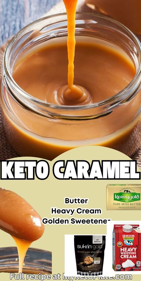 This low-carb caramel sauce is the perfect guilt-free drizzle for your desserts. Savor the rich, buttery flavor without compromising your keto lifestyle. Dive into this recipe and add a touch of keto sweetness to your treats. 🍯😋 #KetoCaramel #LowCarbSweets #CaramelSauce #KetoDesserts #SweetIndulgence Keto Caramel Sauce, Keto Sauce, Keto Caramel, Caramel Sauce Recipe, Cake Apple, Sweet Sauces, Keto Sauces, Keto Eating, Keto Baking