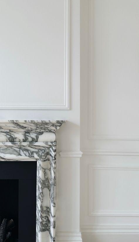 Jamb Fireplace, Moulding Over Fireplace, Panelling Around Fireplace, Fireplace Wall Mantle, Dark Marble Fireplace, Fireplace Panelling, Marble Mantle, Fireplace Room Ideas, Windows On Either Side Of Fireplace