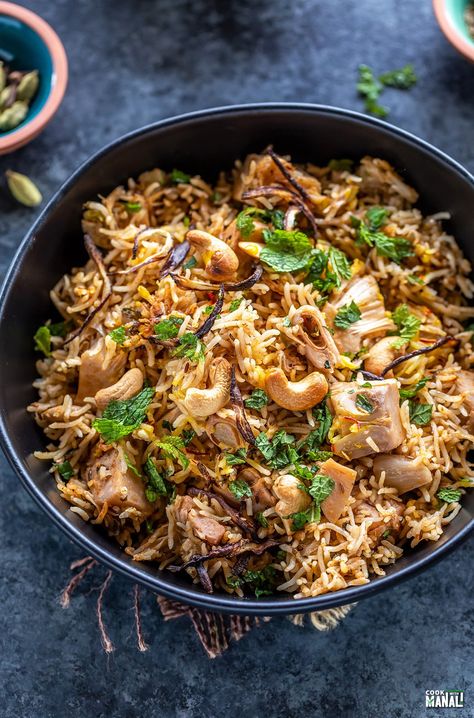 Instant Pot Jackfruit Biryani Jackfruit Biryani Recipe, Kathal Biryani, Jackfruit Biryani, Rice With Lemon, Vegetarian Biryani, Cumin Rice, Ripe Jackfruit, Raw Jackfruit, Canned Jackfruit