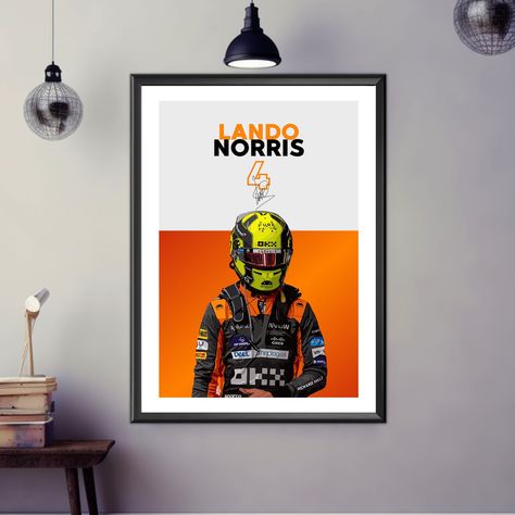 Lando Norris Print, F1 Poster, Lando Norris Poster, F1 Print, Car Art, Formula 1 Print, Formula 1 Poster, McLaren Racing, Car Print Introducing F1 driver Lando Norris, a young and dynamic force in the world of Formula 1, celebrated for his exceptional skill, infectious enthusiasm, and the promise of a bright future in motorsport. Our art print pays homage to this talented driver, capturing his charismatic presence both on and off the track and his enduring significance in the world of racing. Printed on premium quality paper, our Lando Norris artwork is a visual masterpiece, meticulously rendering every detail, from his iconic race helmet to the focused intensity in his eyes as he takes on the world's most challenging circuits. The high-quality paper enhances the artwork's vibrancy, making Lando Norris Poster, Race Helmet, Formula 1 Poster, Mclaren Racing, F1 Driver, F1 Poster, Gaming Posters, Lando Norris, Sport Poster