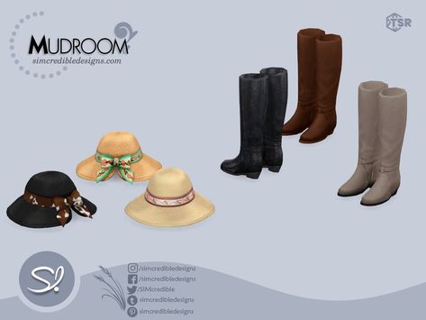 Sims 4 Boots, Ranch Boots, Clothes Shelves, Canes Decor, Sims 4 Clutter, Burlap Sacks, Sims 1, Square Toe Boots, Animal Skin