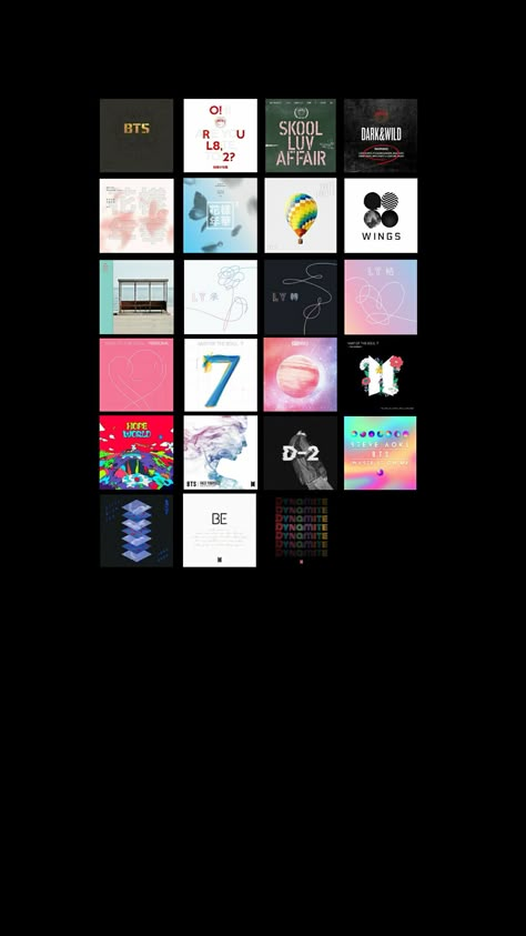 All Bts Albums Cover, Song Album Covers, Bts Album Cover, Jimin Rm, Printable Wall Collage, Bts Songs, Bts Wallpaper Lyrics, Bts Group Photos, Music Album Covers