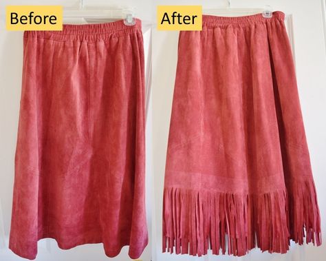 How to Make Your Own Fringe Skirt If you’ve been reading the magazines or any article on what to wear lately, I’m sure you’ve noticed a lot of fringe reappearing! This idea came to me when my mom showed me this skirt from her closet and asked me to measure it so she could shorten it. … Diy Fringe Dress, Fringe Skirt Diy, Hebrew Fashion, Israelite Women, Fashion Upcycle, Patchwork Skirts, Diy Fringe, Fringe Clothing, Skirt Making