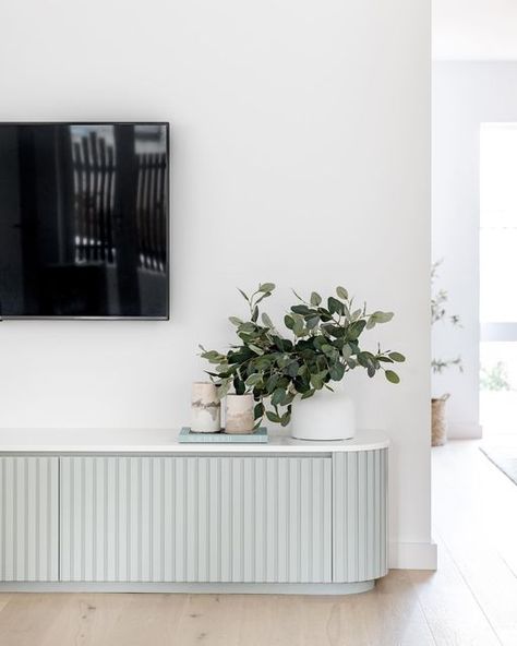 Next To Tv Decor, Hanging Tv Ideas, Hanging Tv Ideas Living Room, Dining Sideboards, Tv Unit Styling, Room Wall Aesthetic, Ruang Tv, Hanging Tv, Zen Vibes