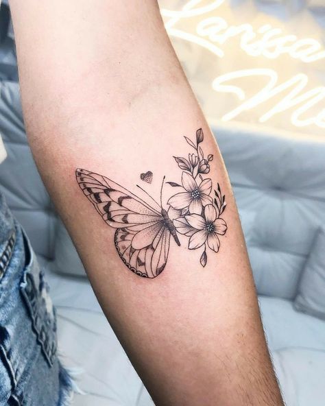 Tattoo Ideas For Female, Jasmine Tattoo, Butterfly With Flowers Tattoo, Tattoos Henna, Baby Tattoo Designs, Unique Butterfly Tattoos, Catrina Tattoo, Small Pretty Tattoos, Flower Tattoo Shoulder