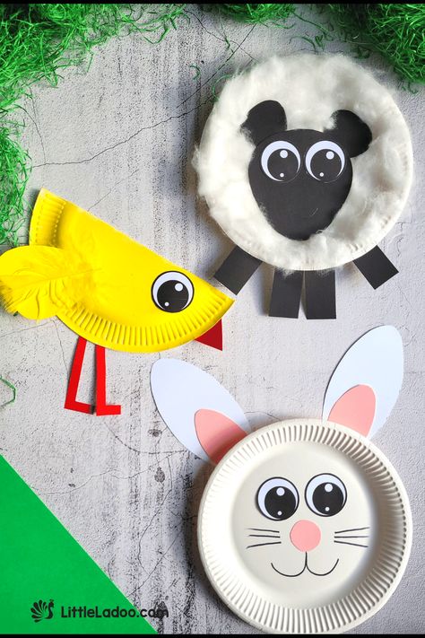 Easter Paper Plate Crafts, Sheep paper plate c raft, Paper plate chick and paper playte Bunny made with free printable template Paper Plate Masks, Paper Plate Crafts, Plate Crafts, Easy Easter, Cotton Ball, Paper Plate, Free Templates, Paper Plates, Easter Crafts