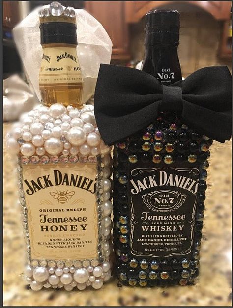 Custom Liquor Bottles, Wedding Bottles, Custom Wedding Gifts, Wine Bottle Crafts, Liquor Bottles, E Card, Jack Daniels, Bottle Crafts, Wedding Shower