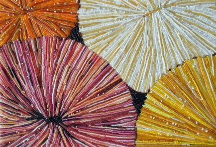 coral like Eleanor Pigman, Mushroom Coral, Seed Bead Art, Fish Beads, Beaded Spiders, St Petersburg Fl, Embroidered Art, Bead Embroidery Jewelry, Diy Quilt