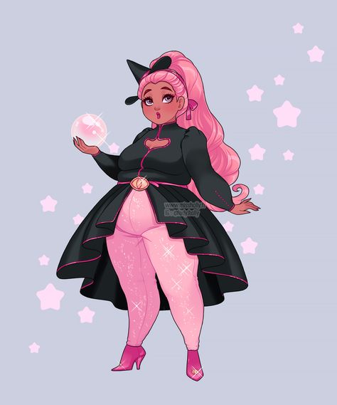 Bat Vtuber, Pallid Bat, Fat Positive Art, Divination Witch, Witch Characters, Body Positivity Art, Plus Size Art, Witch Girl, Witch Design