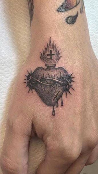 Heart Of Jesus Tattoo, Sacred Heart Of Jesus Tattoo, Sagrado Corazon Tattoo, Hart Tattoo, Sacred Heart Tattoo, Catholic Tattoos, Sacred Tattoo, Sacred Heart Tattoos, Christ Tattoo