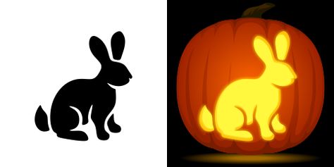 Free Rabbit Pumpkin Stencil Rabbit Pumpkin, Free Pumpkin Stencils, Rabbit Template, Bunny Pumpkin, Pumpkin Templates, Printable Pumpkin Stencils, Pumpkin Carving Stencils Free, Pumpkin Stencils Free, Rabbit Halloween