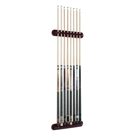 Viper Traditional Mahogany 8 Cue Wall Cue Rack Bumper Pool, Pool Cue Rack, Cue Rack, Precision Tools, Mahogany Brown, Fishing Rod Holder, Matching Furniture, Wall Rack, Pool Cues