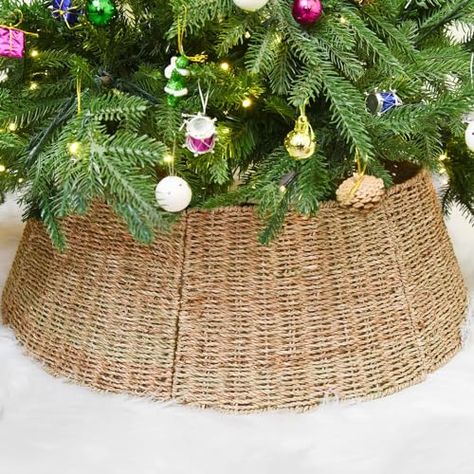 Seagrass Tree Collar, Wicker Christmas Tree Skirt, Rattan Christmas Tree, Christmas Tree Stand Cover, Artificial Christmas Tree Stand, Christmas Tree Ring, Christmas Tree Collar, Farmhouse Inspired Decor, Christmas Tree Base