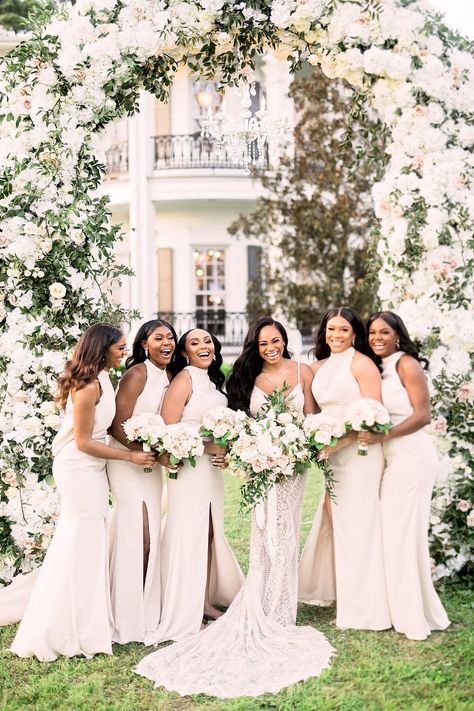 We cannot help but jump up and cheer for this gorgeous Sandlewood Manor wedding with a Berta Bride! Urban Wedding Venue, All White Wedding, Manor Wedding, Space Wedding, Urban Wedding, Brides Wedding Dress, Glamorous Wedding, Glam Wedding, Be My Bridesmaid