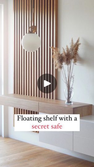 Floating Cabinets Living Room, Tiny Entryway Ideas, Tommy Richman, Floating Bench, Tiny Entryway, Magic Door, Diy Cabinet, Hidden Safe, House Organization