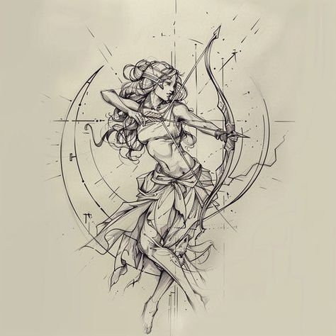 Exclusive Artemis Tattoo Files Asteria Goddess Tattoo, Hand And Arm Tattoos For Women Unique, Goddess Of Nature Tattoo, Athena Line Tattoo, Female Fighter Tattoo, Artemis Tattoo Design Greek Mythology, Shoulder Tattoos Symmetrical, Lotr Tattoo Women, Over The Shoulder Tattoo For Women Half Sleeves