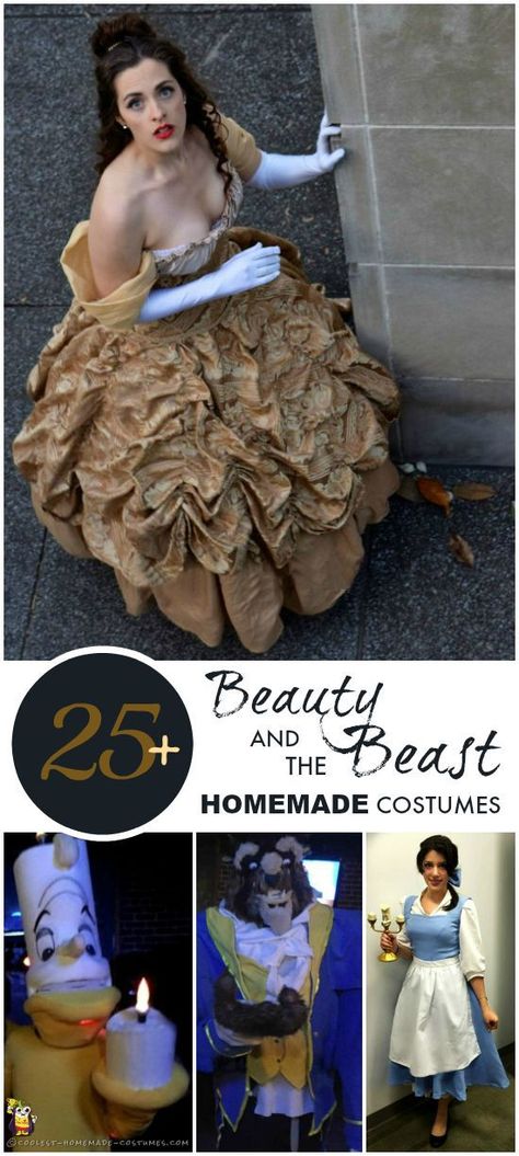 Homemade Costume Ideas for Beauty and the Beast - Coolest Halloween Costume Contest Diy Beauty And The Beast Costumes, Beauty And The Beast Outfit, Beast Outfit, Homemade Costume Ideas, Belle Dress Up, The Beast Costume, Beauty And The Beast Diy, Belle Halloween, Beauty And The Beast Costume