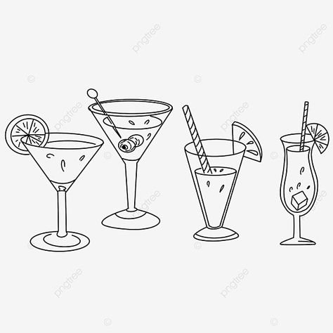 Cocktail Sketch, Cocktail Drawing, Business Flyer, Card Templates, Clipart Images, Creative Business, Png Clipart, Free Png, Png Image