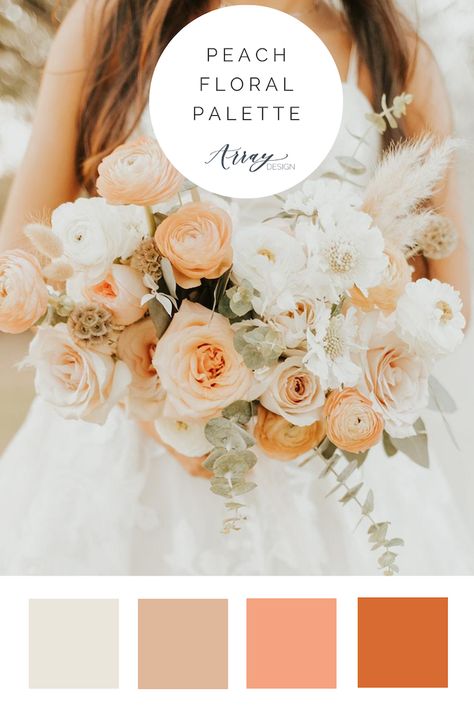 Peach Wedding Color Palette, Apricot Wedding Theme, Peach Color Palette Wedding, Winter Arizona, Florist Life, Peach Color Palette, Peach Wedding Theme, Peach Color Schemes, Apricot Wedding