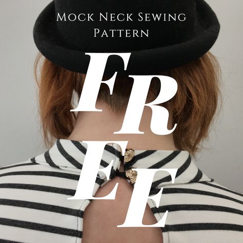 Mood DIY: Free Mock Neck Shirt Sewing Pattern | I’m always on the hunt for quick and easy patterns, but when I can’t find exactly what I want, sometimes I just need to make my own. Today’s project required a little designing of my own. Crew Neck Pattern Sewing, Sewing Patterns Turtleneck, Free Turtleneck Sewing Pattern, Mock Neck Top Sewing Pattern, High Neck Tank Top Sewing Pattern, Mock Neck And T Shirt, Mock Neck Shirt, T Shirt Sewing Pattern, Shirt Sewing Pattern