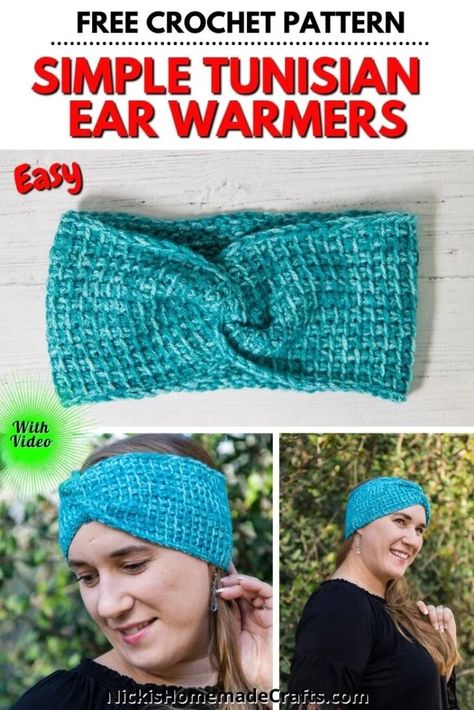 Diy Crochet Headband, Crochet Ear Warmer Free Pattern, Crochet Ear Warmers, Ear Warmer Pattern, Crochet Headband Tutorial, Crochet Ear Warmer Pattern, Chunky Yarn Crochet, Stitch Ears, Crochet Headband Pattern Free