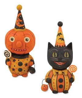 Vintage Halloween Cat, Halloween Antiques, Bethany Lowe Halloween, Halloween Duos, Dulces Halloween, Halloween Folk Art, Halloween Collectables, Primitive Halloween, Fun Halloween Decor