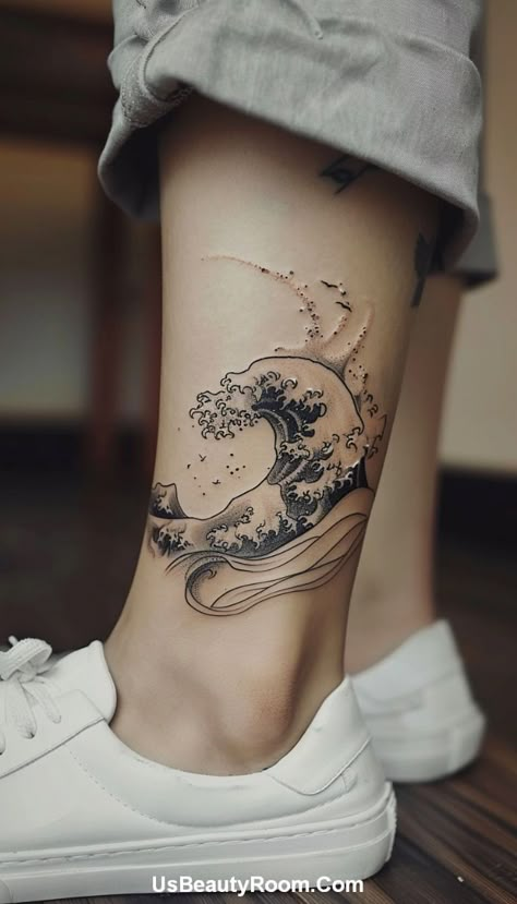 Explore 25 unique and trendy feet tattoos for women. From minimalist designs to colorful patterns, discover the perfect tattoo for your style. Unique Places For Tattoos, Japan Small Tattoo, Tattoo Ankle Ideas, Tattoo Ideas Elegant, Woman Leg Tattoo, Feet Tattoos For Women, Small Ankle Tattoo, Japan Tattoos, Ankle Tattoo Ideas