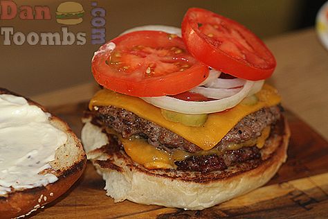 How To Make A Double Whopper With Cheese CopyCat Recipe - Burger Whopper Recipe, Dill Pickle Slices, Pickle Slices, Grilled Burgers, Charcoal Bbq, Beef Chuck, Shredded Lettuce, Hamburger Buns, Pickle Relish