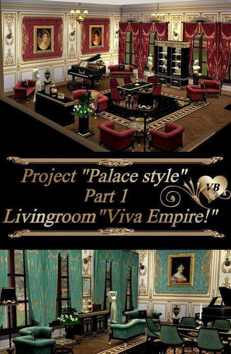 Historical Style Furniture and Interior Project “Palace style”by VB Sims [#ts4_bb] Sims 4 Cc Palace Furniture, Sims 4 Palace Interior, Sims 4 Palace Cc, Sims 4 Castle Interior, Sims 4 Victorian Cc Furniture, Sims Mansion, Fantasy House Interior, Maria Romanov, Rococo Decor