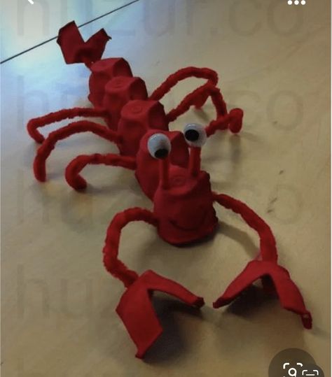 Lobster Crafts, Egg Carton Art, Summer Preschool Crafts, Egg Carton Crafts, Ocean Crafts, Animal Crafts For Kids, Crafty Kids, Egg Carton, Childrens Crafts