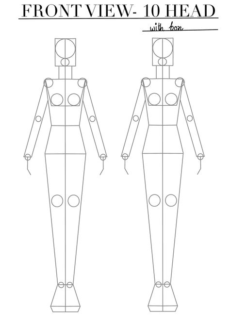 Basic fashion pose, Front view with box Pose Front View, Pose Bases, Sketch Body, Fashion Pose, Fashion Template, Basic Fashion, Body Sketches, Fashion Templates, Character Poses