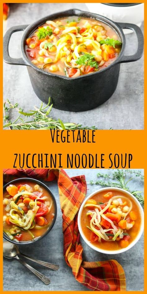 Vegetable Zucchini Noodle Soup Soup Low Carb, Zucchini Noodle, Fall Soup, Best Soup Recipes, Summer Harvest, Blogger Photos, Vegan Soup Recipes, Mood Food, Vegetable Soup Recipes