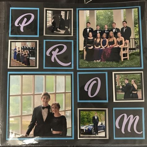 Scrapbook Prom Layouts, Scrapbook Prom, Prom Scrapbook, Senior Scrapbook Ideas, Senior Year Scrapbook, Couple Scrapbook, Bridal Shower Scrapbook, School Scrapbook Layouts, Graduation Scrapbook