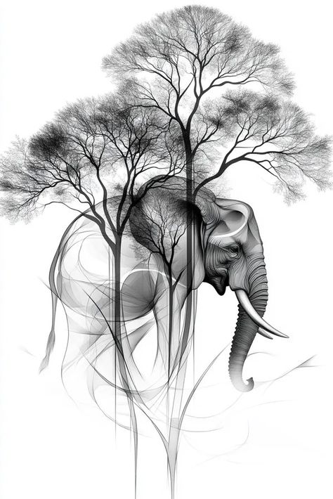 Tattoo idea: tattoo sketch Elephant A large elephant gently walking 3 Men’s Elephant Tattoo, Sketch Elephant, Elephant Art Drawing, Realistic Elephant Tattoo, Elephant Sketch, Tarot Card Tattoo, Idea Tattoo, Health Tattoo, Elephant Tattoo Design