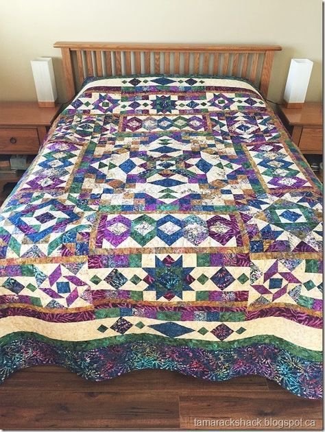 Gemstone Quilt, American Quilts Patterns, Jelly Roll Race Quilt, Jelly Roll Race, Log Cabin Furniture, Log Home Interiors, Charm Quilt, The Quilt Show, Wedding Quilt