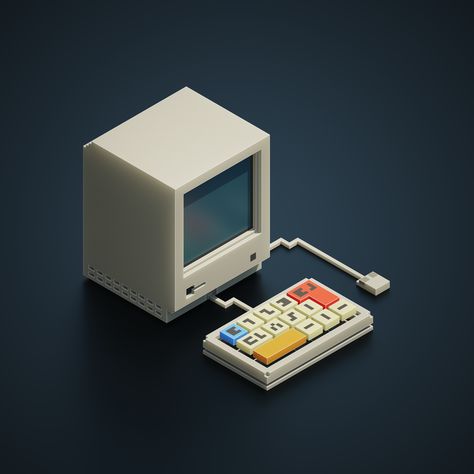 Micro Computer on Behance Micro Computer, Isometric Art, Blender Tutorial, Isometric Illustration, Branding Design Inspiration, Art 3d, Blender 3d, Retro Futurism, 3d Modeling