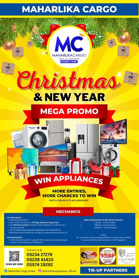 Christmas & New year Mega Promo Banner Raffle Promo, Christmas Raffle, Promo Banner, Fb Page, Christmas And New Year, Promotion, Christmas