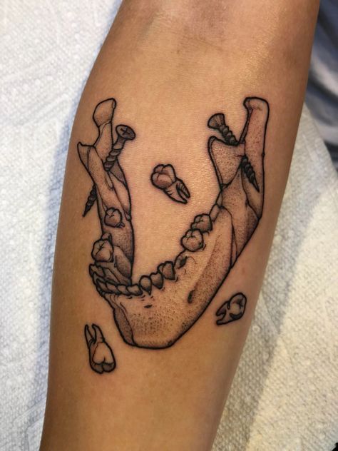 Over Knee Tattoo, Talisman Tattoo, Jaw Tattoo, Bone Tissue, Hook Tattoos, Tattoo Over Scar, Richard Johnson, Bone Tattoos, Initial Design