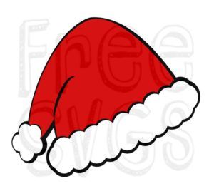 FREE Santa Hat SVG File Christmas Hat Clipart, Santa Hat Crafts, Santa Hat Vector, Santa Cartoon, Santa Hat Svg, Free Cricut, Santa Claus Hat, Silhouette Christmas, Christmas Svg Files