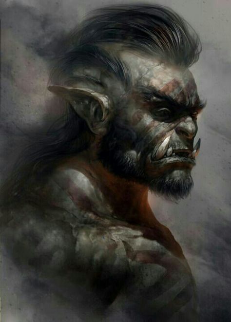 Orc Barbarian Profile - Pathfinder PFRPG DND D&D d20 fantasy Rpg Wallpaper, Orc Warrior, Digital Painting Portrait, Heroic Fantasy, Fantasy Portraits, Fantasy Races, Fantasy Monster, Arte Fantasy, Fantasy Rpg