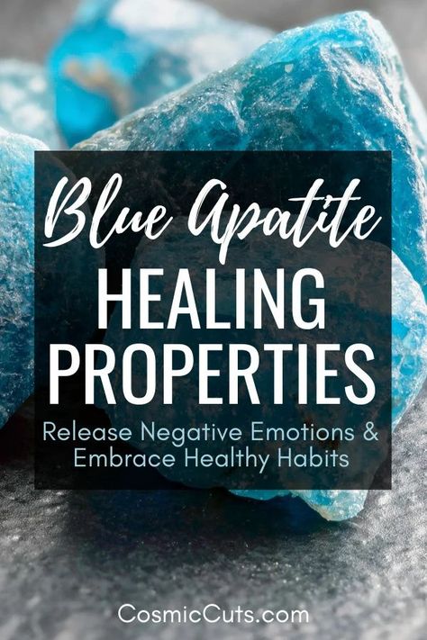 Blue Apatite healing properties are motivational, soothing, and supportive. With their help, we can release negative emotions, embrace healthy habits, and promote better eyesight. Read on to learn more about Blue Apatite meaning and properties! #blueapatieproperties #blueapatitemeaning #blueapatite https://cosmiccuts.com/blogs/healing-stones-blog/blue-apatite-healing-properties Apatite Crystal Meaning, Better Eyesight, Apatite Meaning, Blue Apatite Meaning, Blue Apatite Crystal Meaning, Blue Apatite Jewelry With Gemstone Beads, Blue Apatite Properties, Healing Crystals Decor, Crystal Knowledge