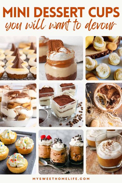 Sweet treats in small packages: 25 mini dessert cups Mini Dessert Cups Ideas, Dessert Cups Ideas, Shot Glass Desserts Recipes, Appetizer Desserts, Dainty Desserts, Mini Dessert Easy, Cup Desserts, Mini Muffin Tin Recipes, Cups Recipes