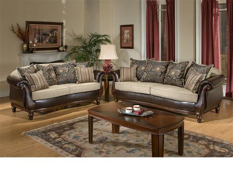 Wildon Home Elizabeth Sofa Leatherette Sofa, Burgundy Sofas, Sofa Kulit, Dark Brown Sofas, Burgundy Living Room, Furnitur Ruang Keluarga, Sofa And Loveseat Set, 3 Piece Sofa, Burgundy Fabric