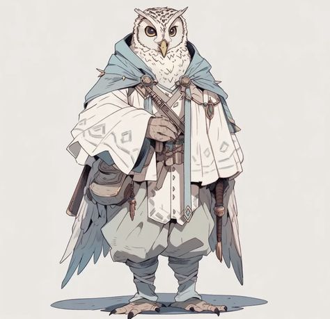 Dnd Races, Owl Illustration, Owl Cartoon, Dungeons And Dragons Characters, Dnd Art, D&d Dungeons And Dragons, Game Character Design, Owl Art, Illustration Character Design