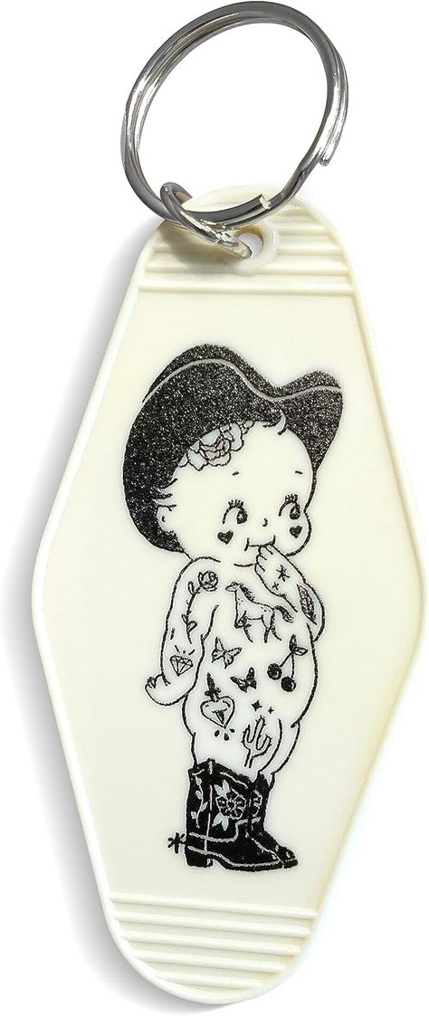 SKYSUKEY Kewpie Cowgirl Keychain Vintage Motel Keychain Trendy Hotel Keychain Cowgirl Motel Key Tag, Keyring for Women, Off-white (Off-white-1) at Amazon Women’s Clothing store Cowgirl Keychain, Hotel Keychain, Motel Key, Vintage Motel, Trendy Hotels, Vintage Keychain, Motel Keychain, Amazon Women, Keychains