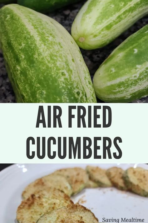 Fried Cucumbers Air Fryer, Air Fried Cucumbers, Cucumber Chips Air Fryer, Fried Cucumber Recipes, Cucumber Bread Recipe, Airfryer Veggies, Cucumber Bread, Fried Cucumbers, Vegan Cucumber