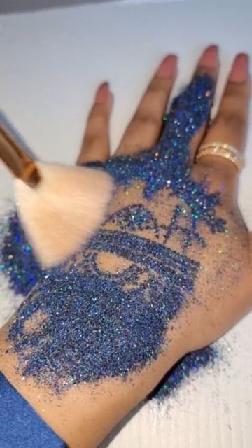 Bridal Chuda on Instagram: "🤩💙 Glitter Henna 🤍💫 Follow us @ShopChuda" Glitter Henna, Over 60 Fashion, 60 Fashion, August 8, Henna Art, Follow Us, S S, Henna, Glitter